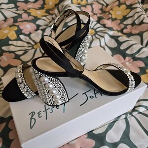 Betsy Johnson Strappy Pearl Heels